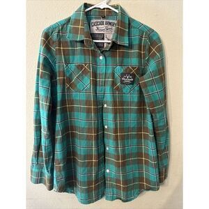 The Galveston Flannel Shirt Cascade Armory Green And Brown‎